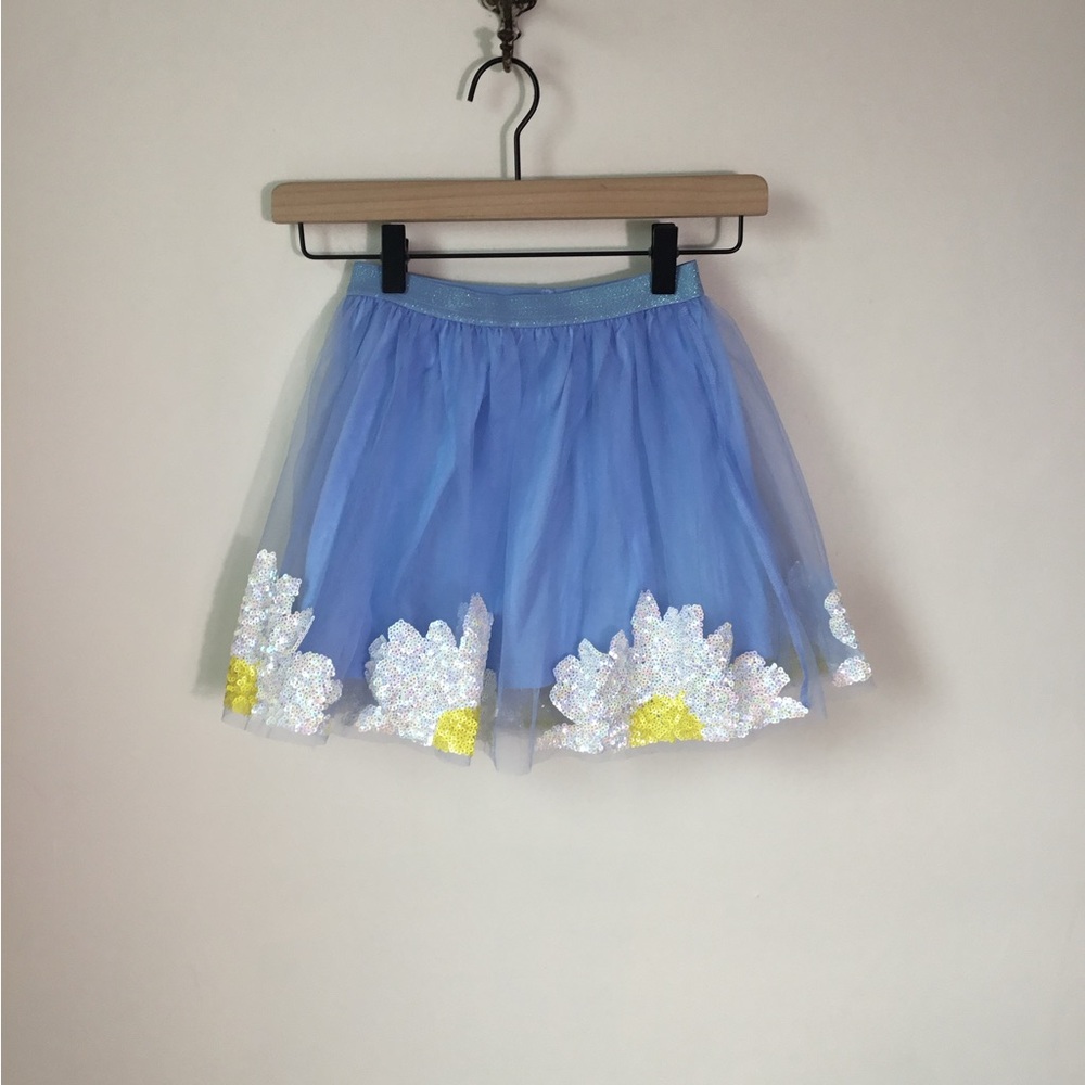 Crewcuts Flower Sequin Tulle Skirt NEW